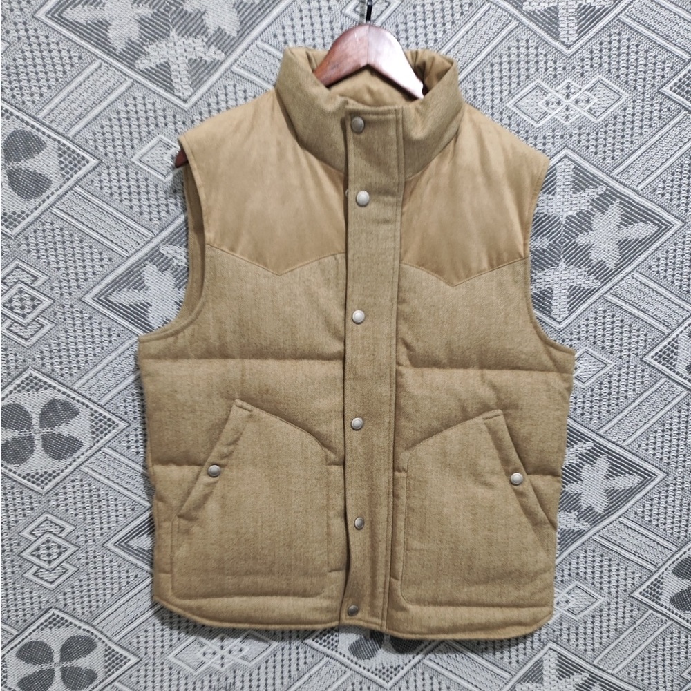 Ralph Lauren Quilted Tan Brown Snap-Front Vest